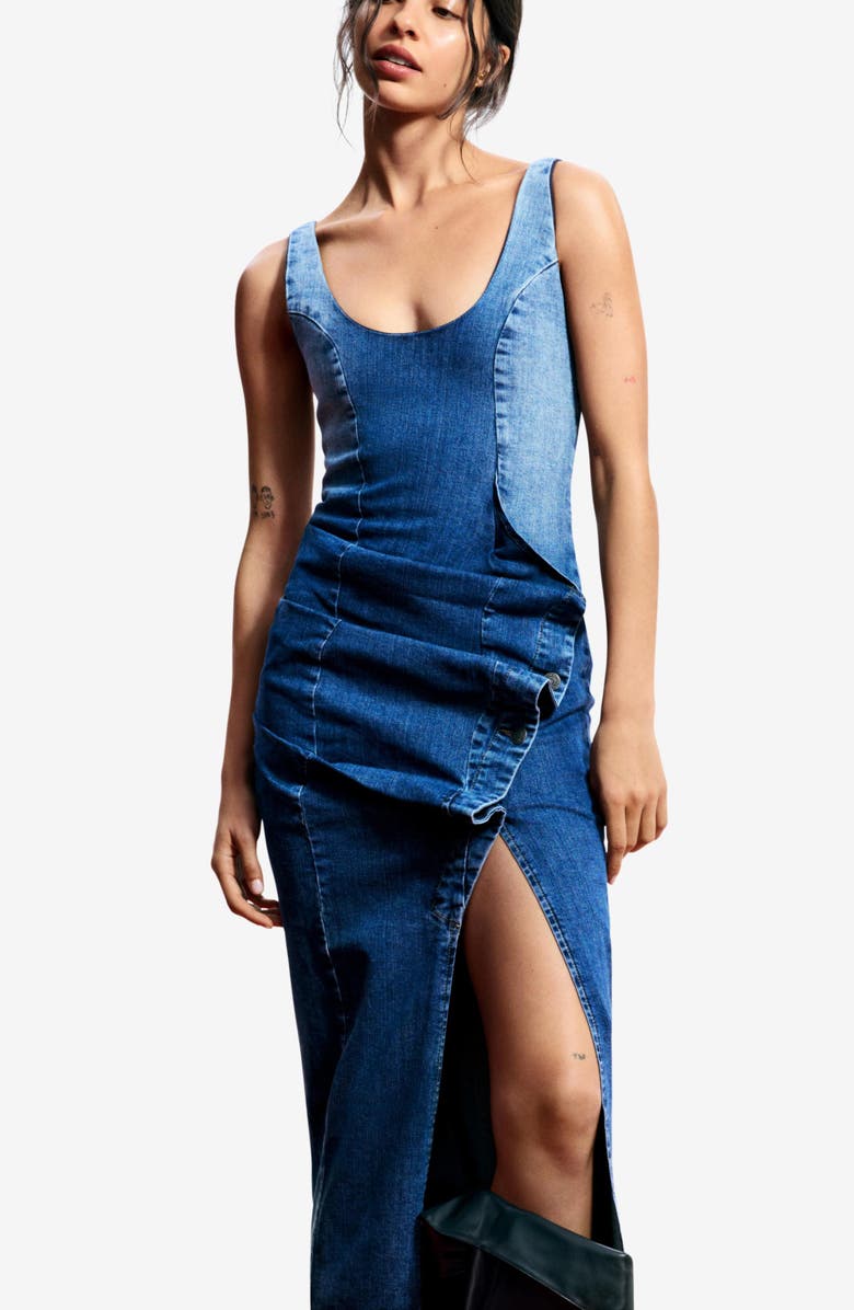 Desigual Sleeveless Denim Dress, Alternate, color, Medium Blue