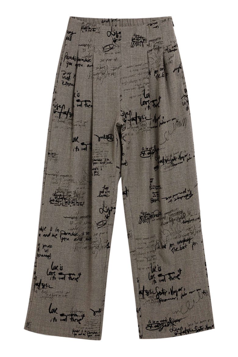 Check Print Pleat Front Pants, Alternate, color, BLACK MULTI
