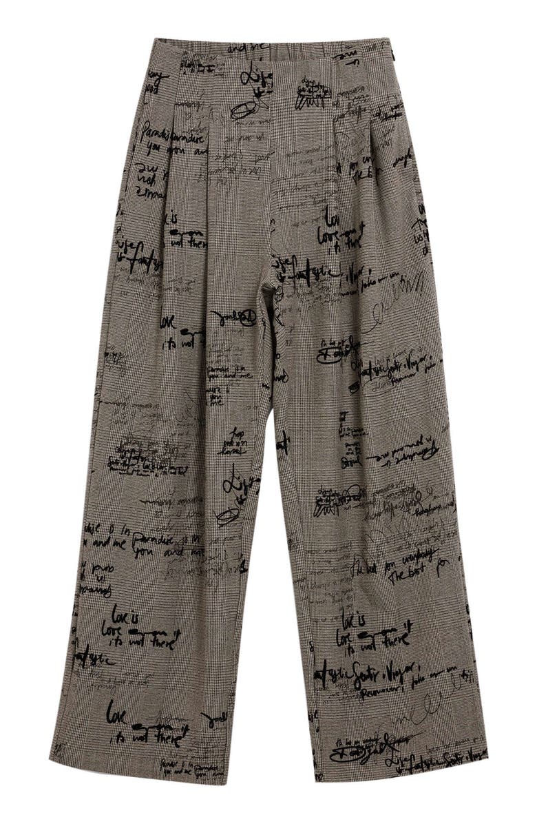 Desigual Check Print Pleat Front Pants, Alternate, color, 