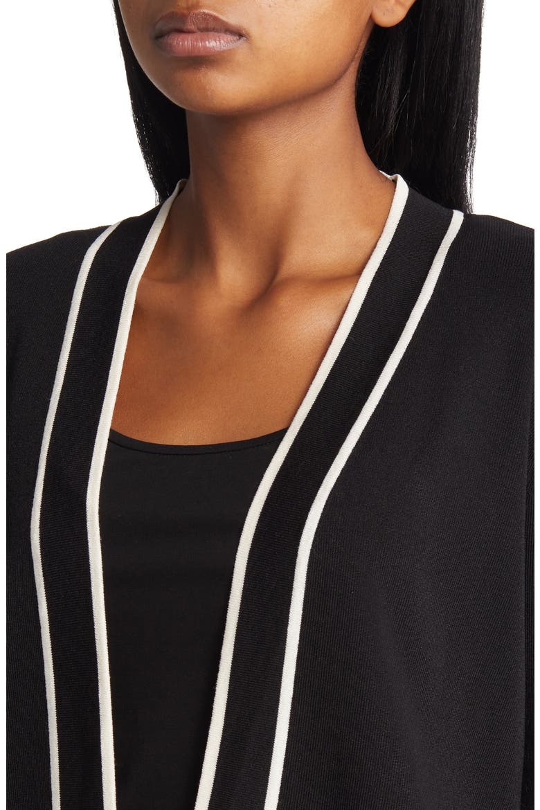 Malibu Tipped Cardigan, Alternate, color, ANNE BLACK/ ANNE WHITE
