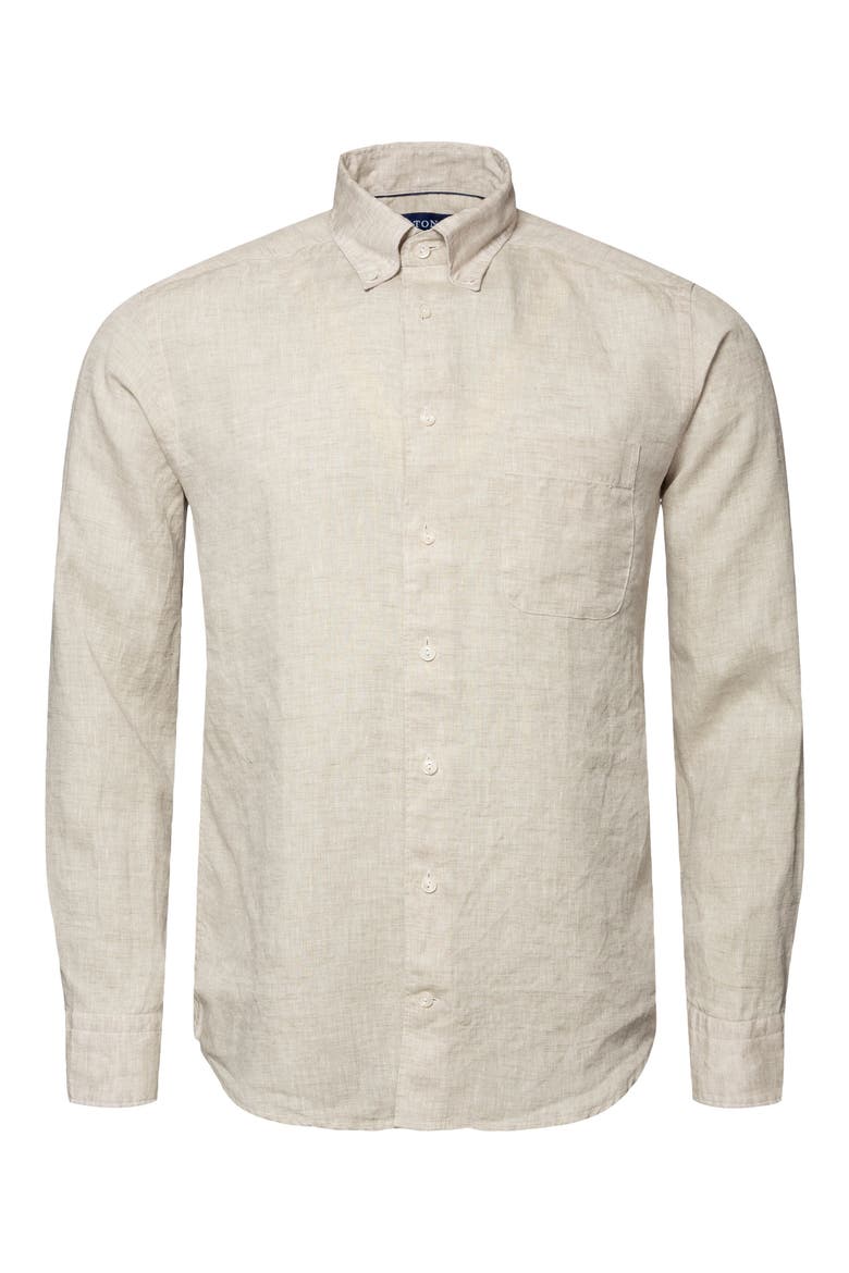 Contemporary Fit Linen Button-Down Shirt, Alternate, color, BEIGE