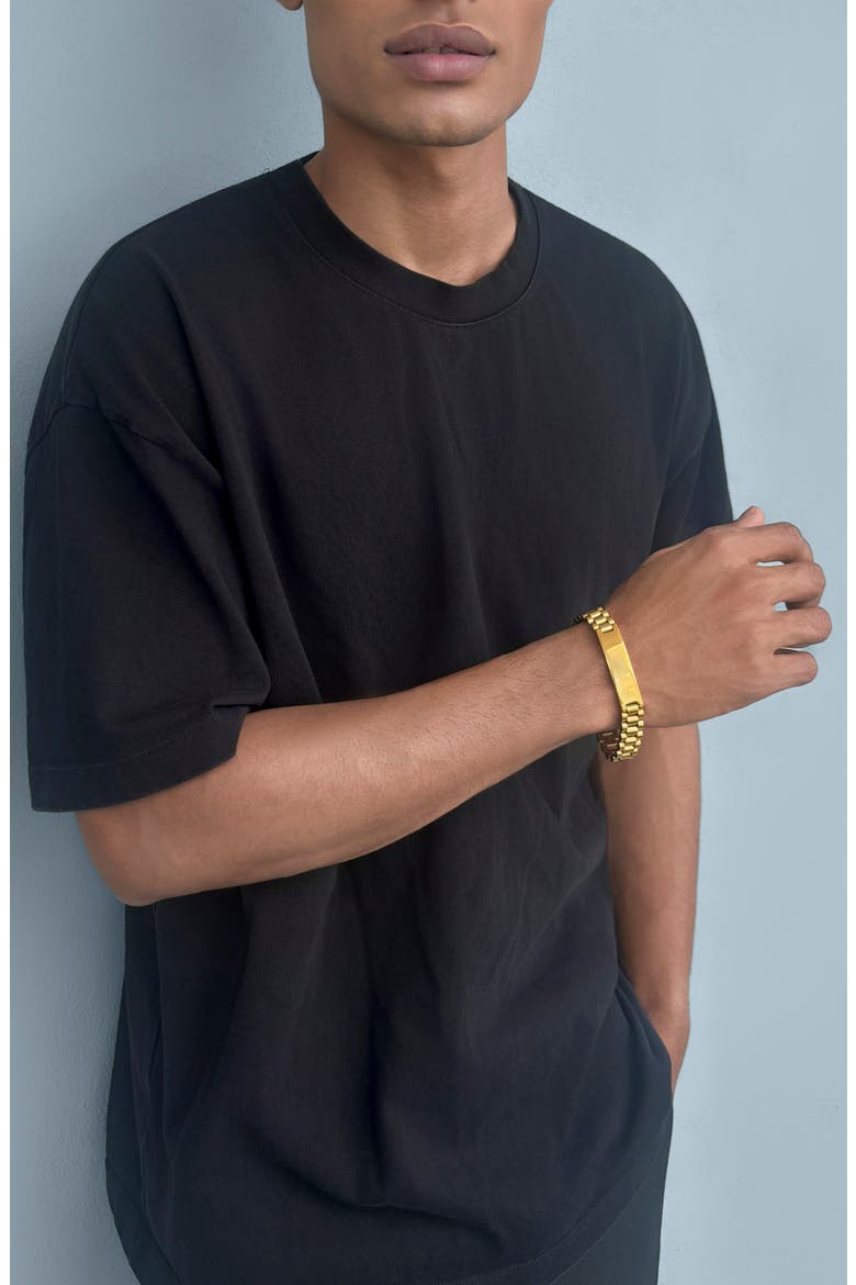 Men's 18k Gold Plated ID Bracelet, Alternate, color, GOLD