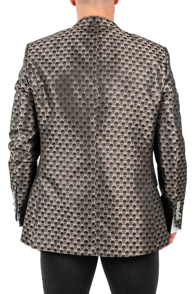 Skullrepeat Brown Jacquard Blazer, Alternate, color, BROWN