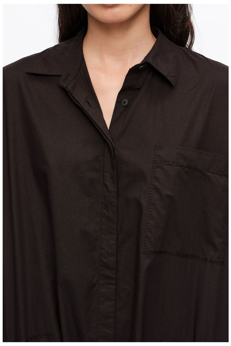 Cotton Embroidered Shirt Dress, Alternate, color, BLACK