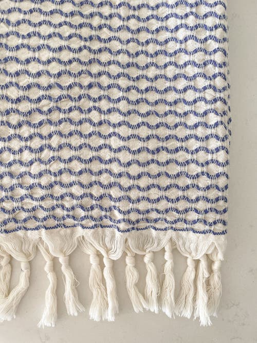 Anaya Beach Wave Turkish Cotton Beach Towel In Bright Aqua