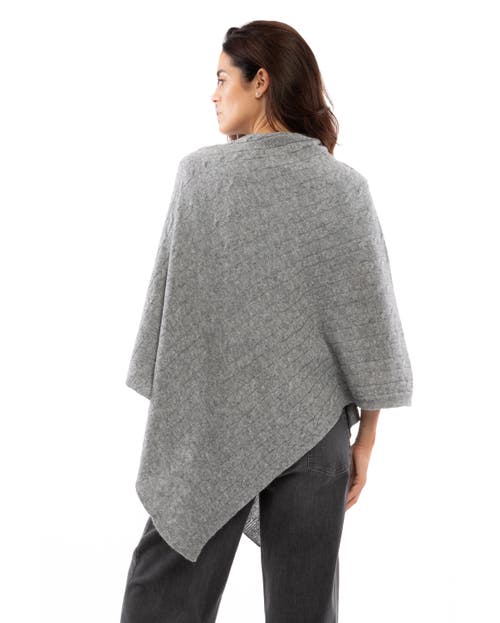 Monticelli Cashmere Pure Cashmere Textured Knit Poncho In Gray