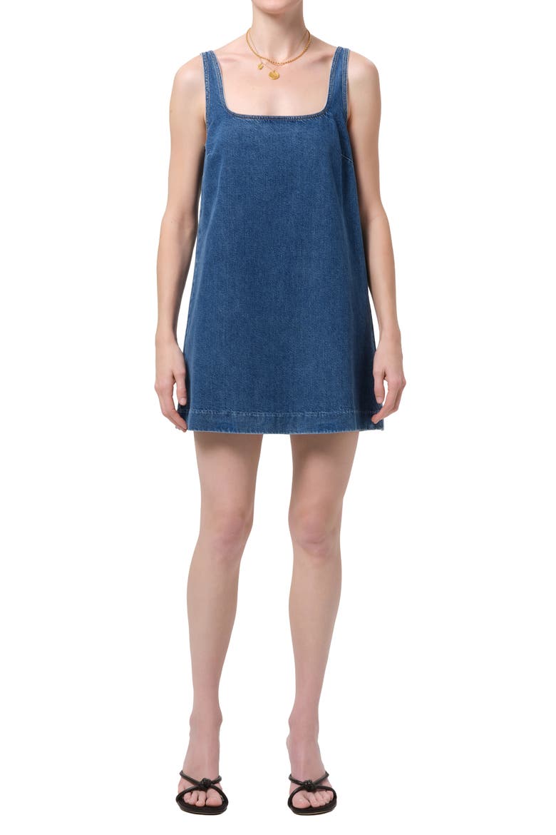 Silvana Sleeveless Denim Shift Minidress, Main, color, INDIGO
