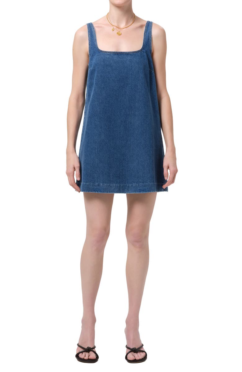 Citizens of Humanity Silvana Sleeveless Denim Shift Minidress, Main, color, Indigo