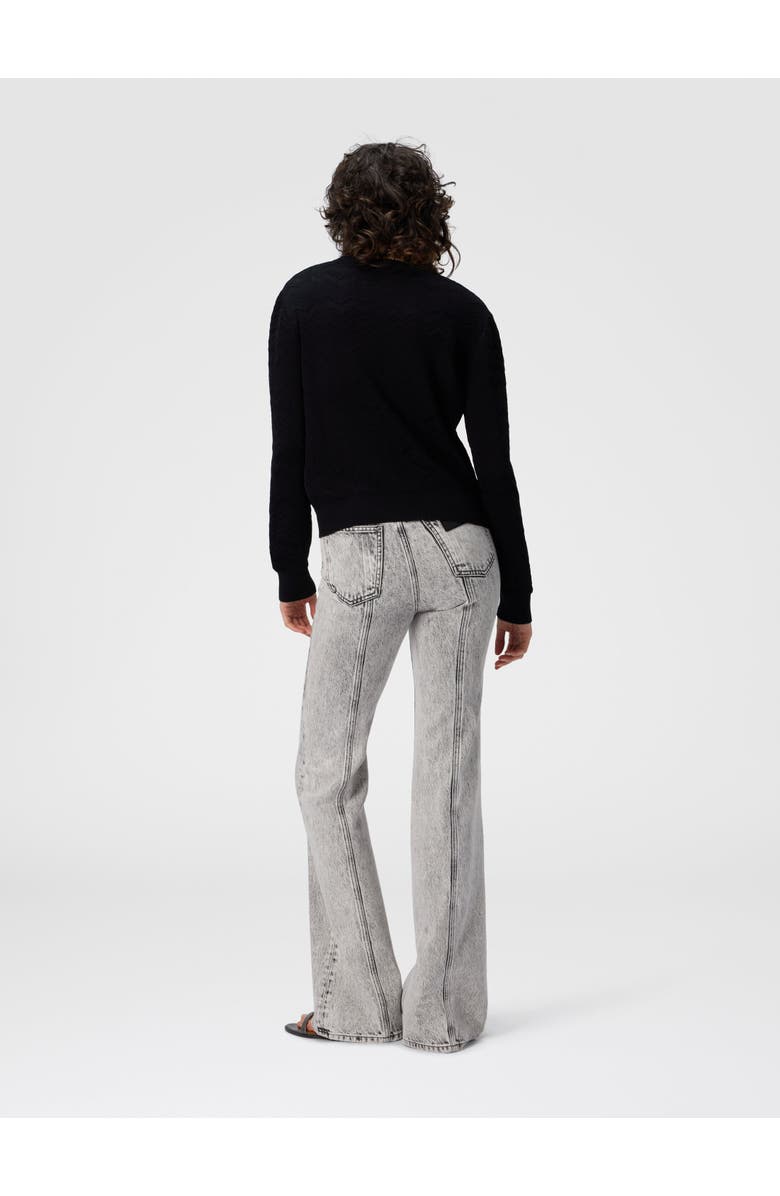 Missoni Crew Neck Sweater With Chevron Pattern, Alternate, color, Black