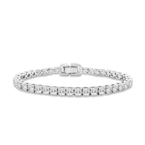 Luxe G Color 10 Carat Tennis Bracelet Four Prong Bracelet
