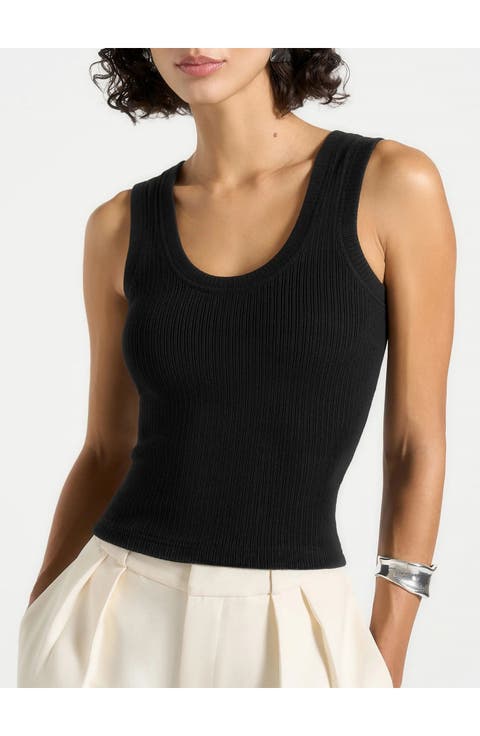 Liane Scoop Neck Ribbed Vest