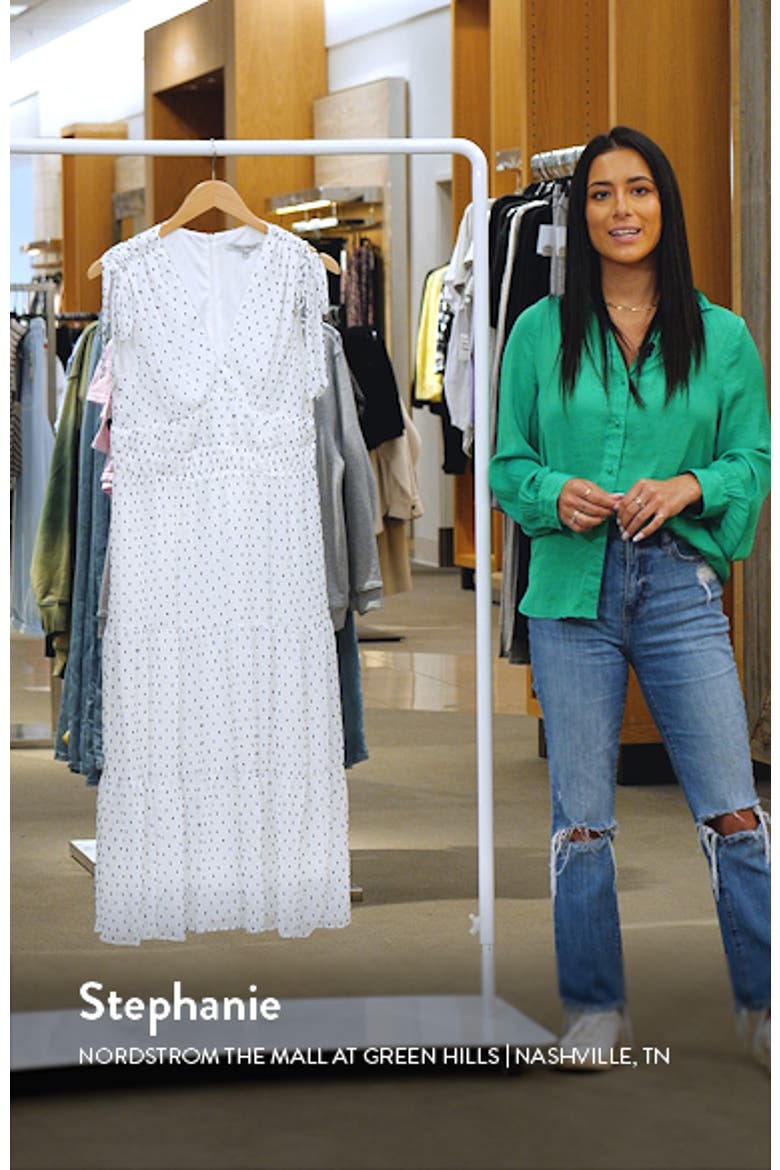 Clip Dot Ruched Tiered Dress video