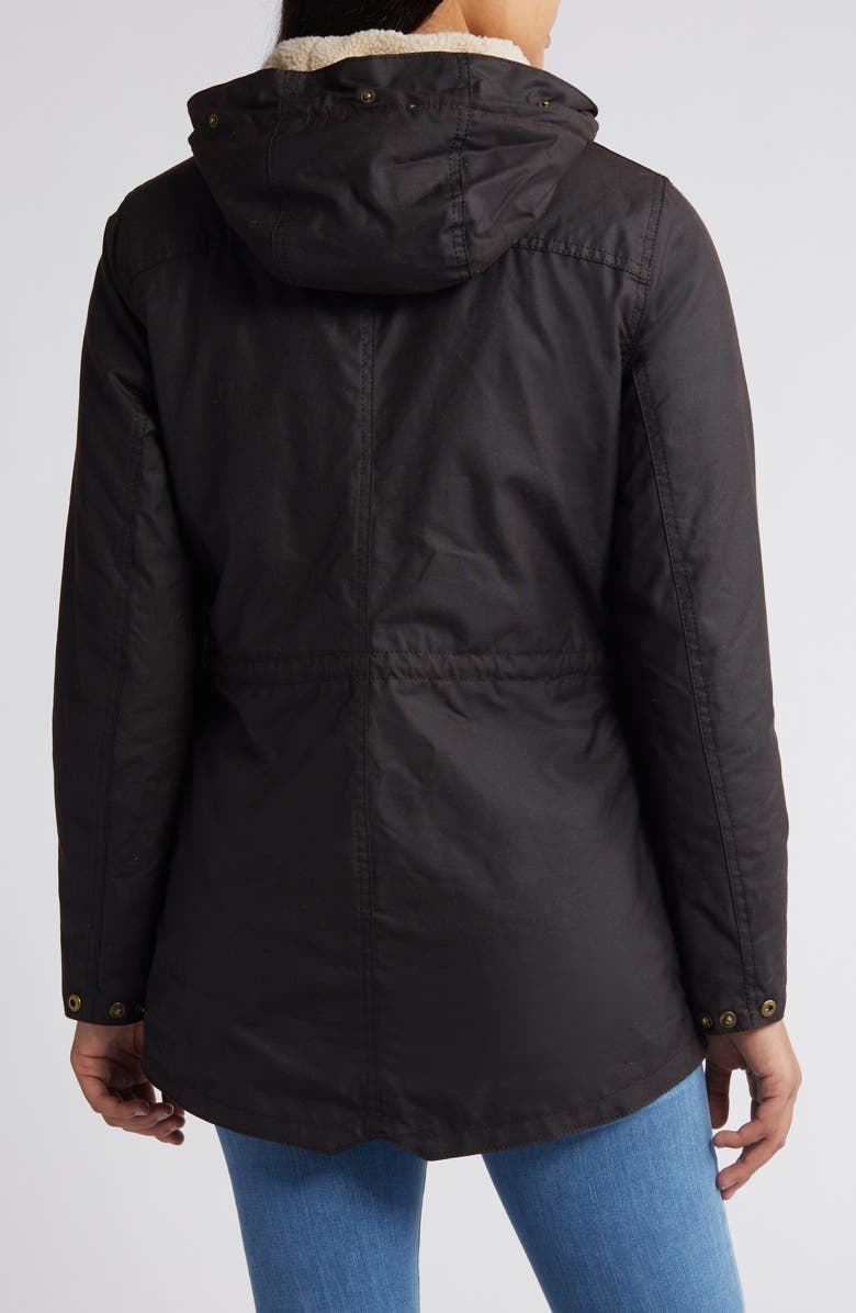 Barbour Kelsall Faux Fur 
Faux Shearling Trim Waxed Cotton Parka, Alternate, color, 