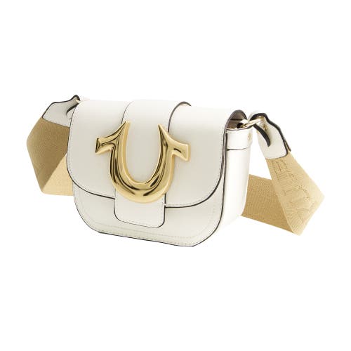 True Religion Mini Flap Crossbody In White