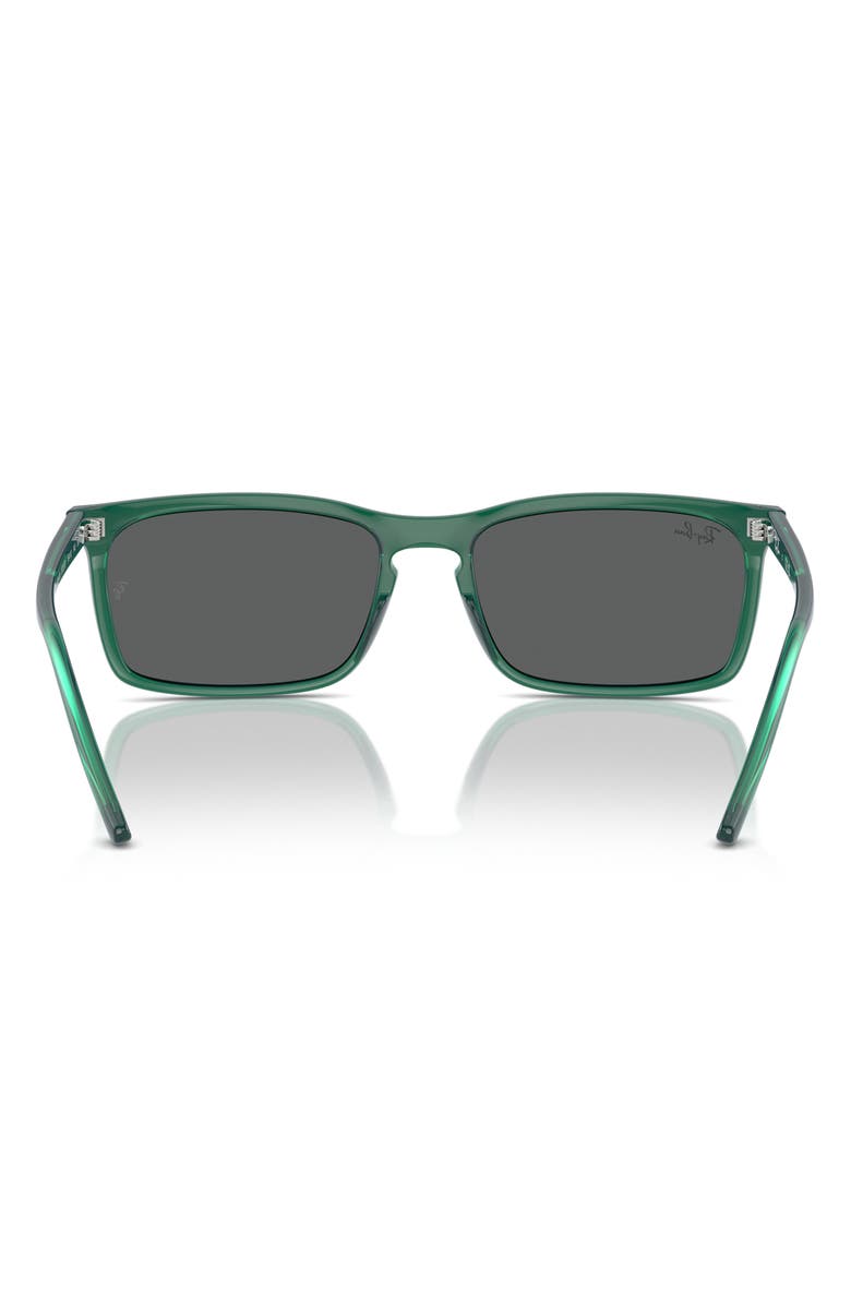 Ray-Ban 56mm Rectangular Sunglasses, Alternate, color, Transparent Green