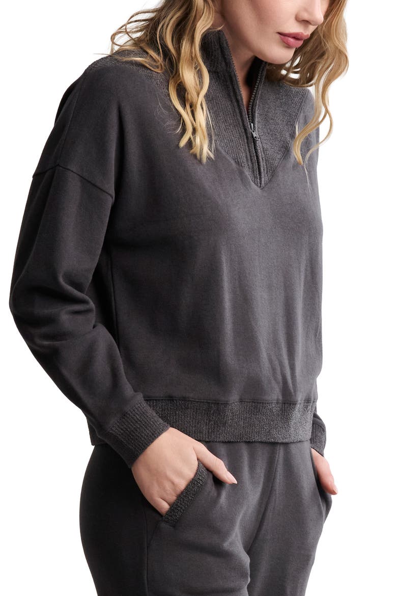 CozyChic® Ultra Lite® Rib Quarter Zip, Alternate, color, CARBON