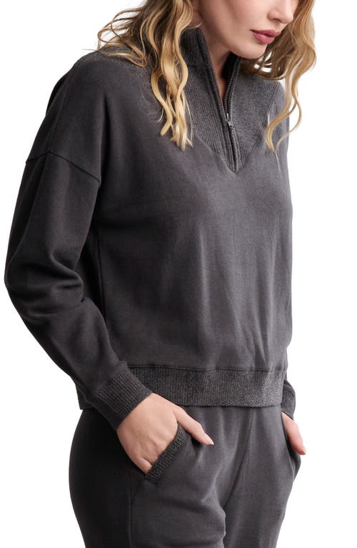 Barefoot Dreams Cozychic® Ultra Lite® Rib Quarter Zip In Gray