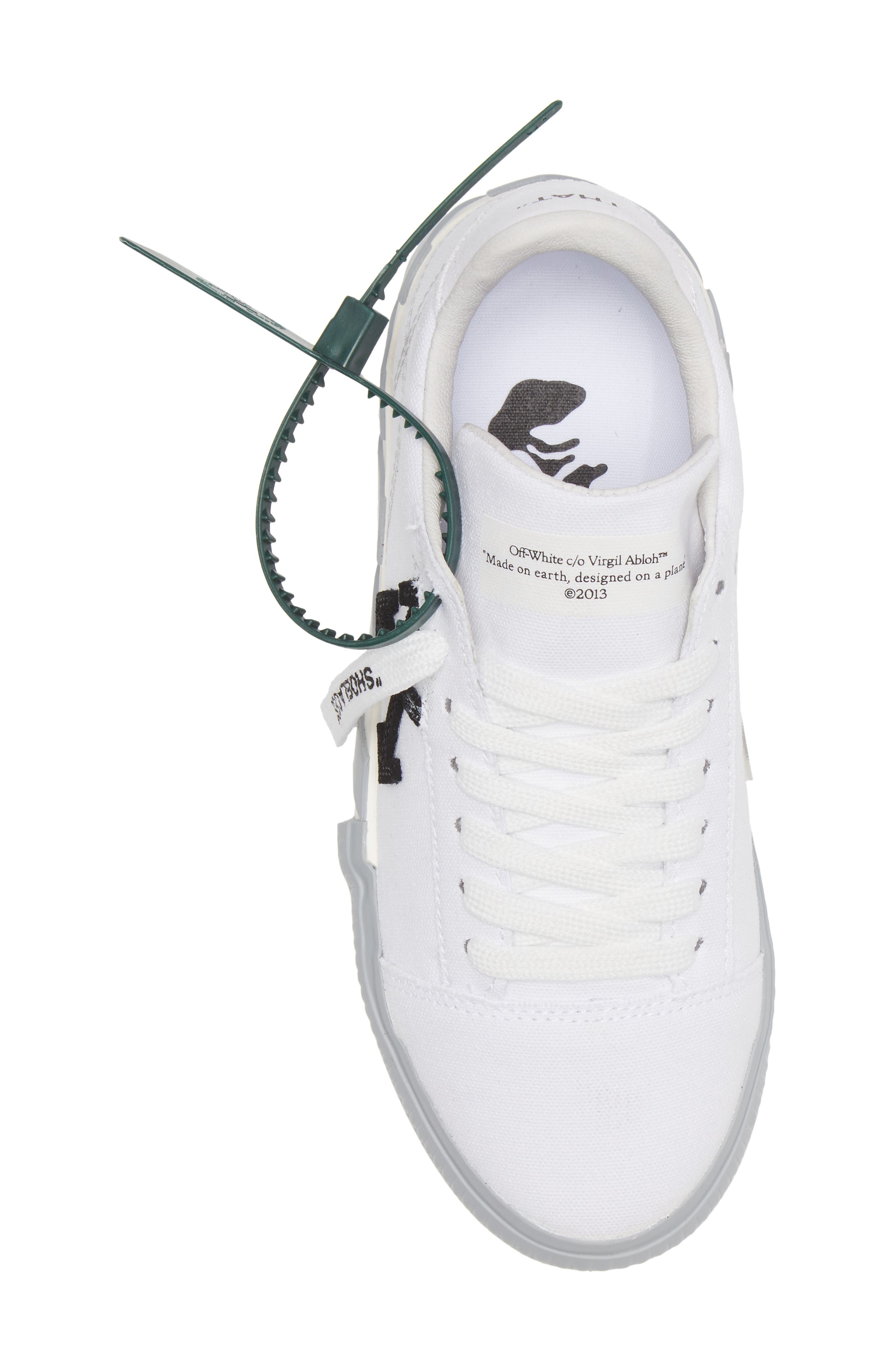 Off-White Eco Canvas Vulcanized Low Top Sneaker, Alternate, color, White/ Black