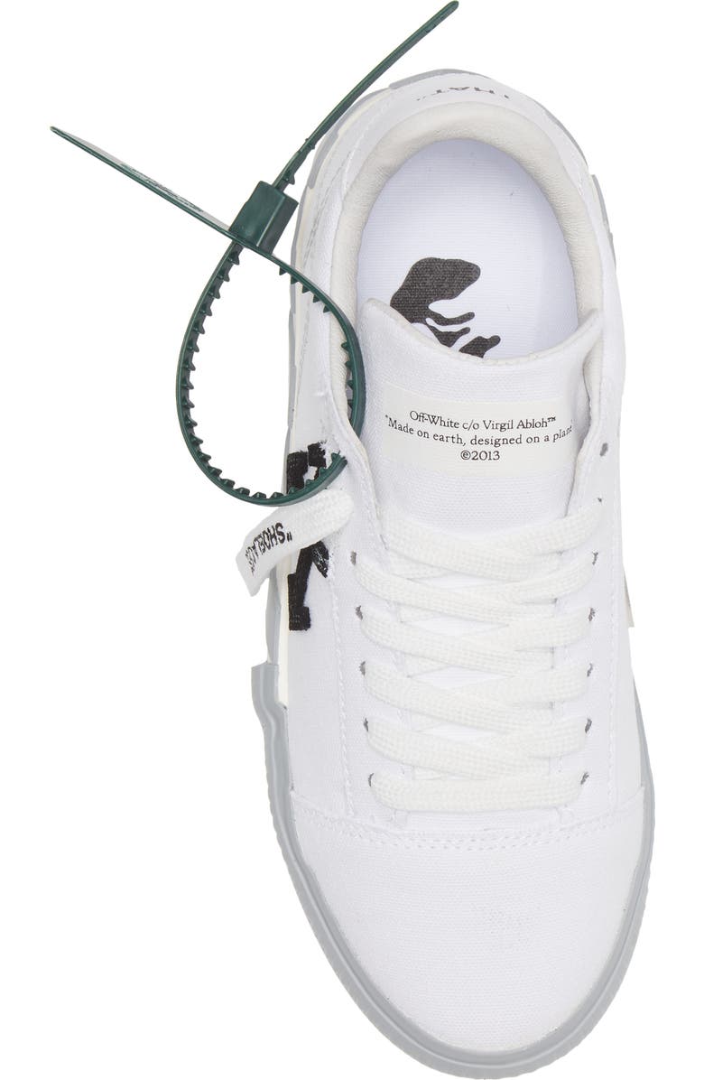 Off-White Eco Canvas Vulcanized Low Top Sneaker, Alternate, color, White/ Black
