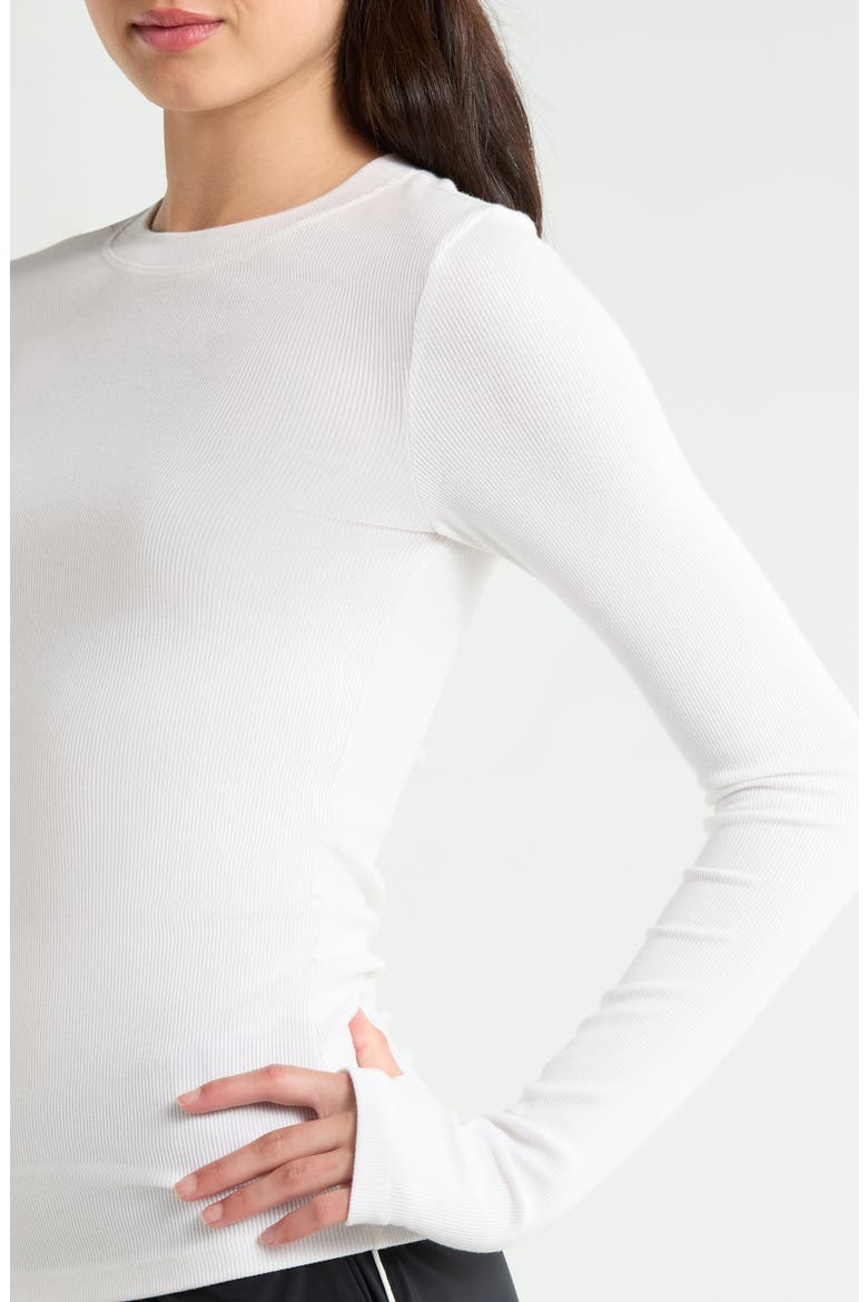 Louise Rib Long Sleeve T-Shirt, Alternate, color, WHITE