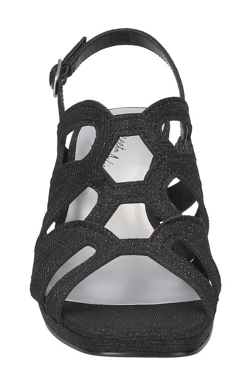 Easy Street Jetty Slingback Sandal In Black Glitter