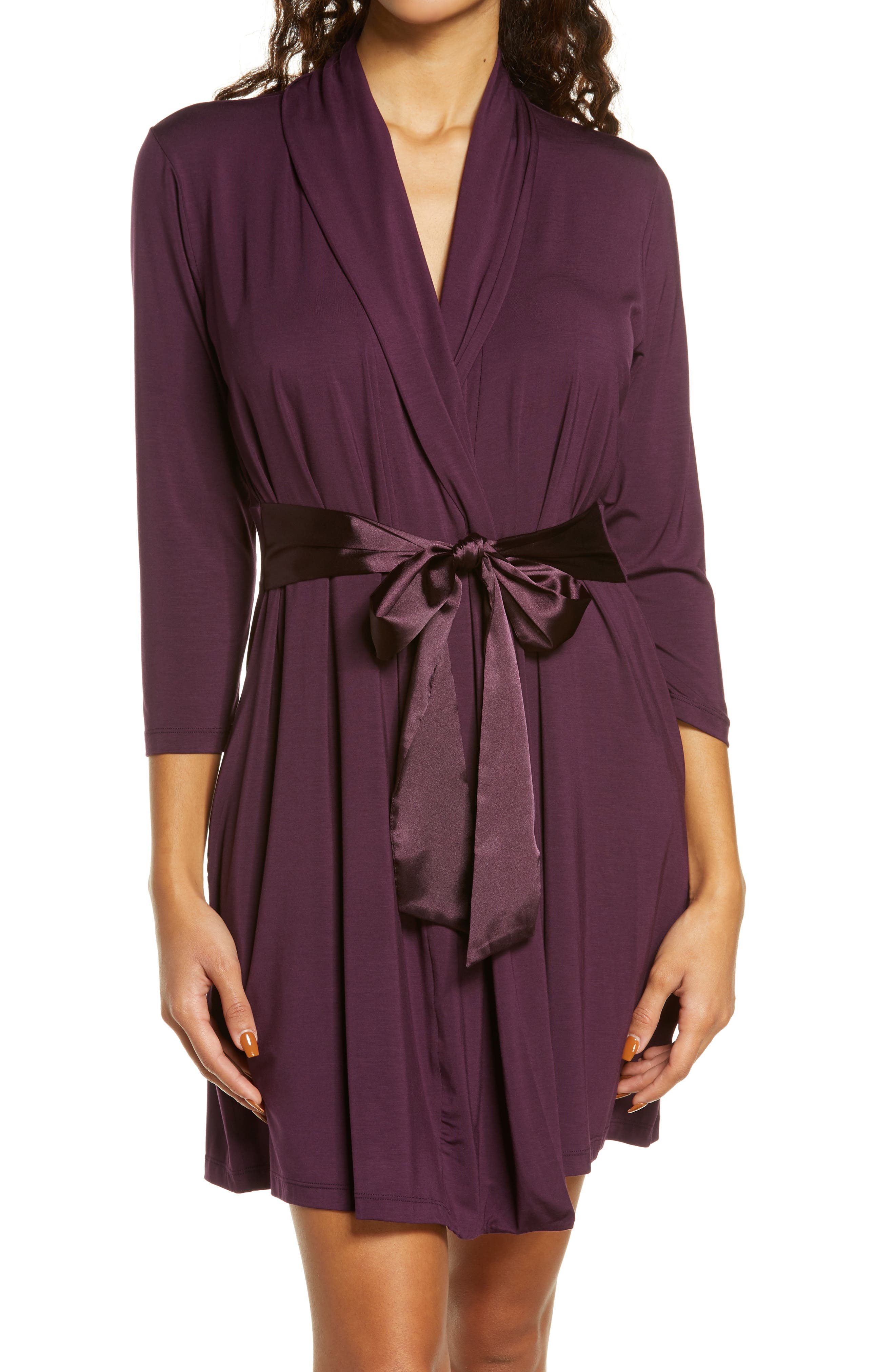 Fleur'T Iconic Short Robe in Dark Pansy 