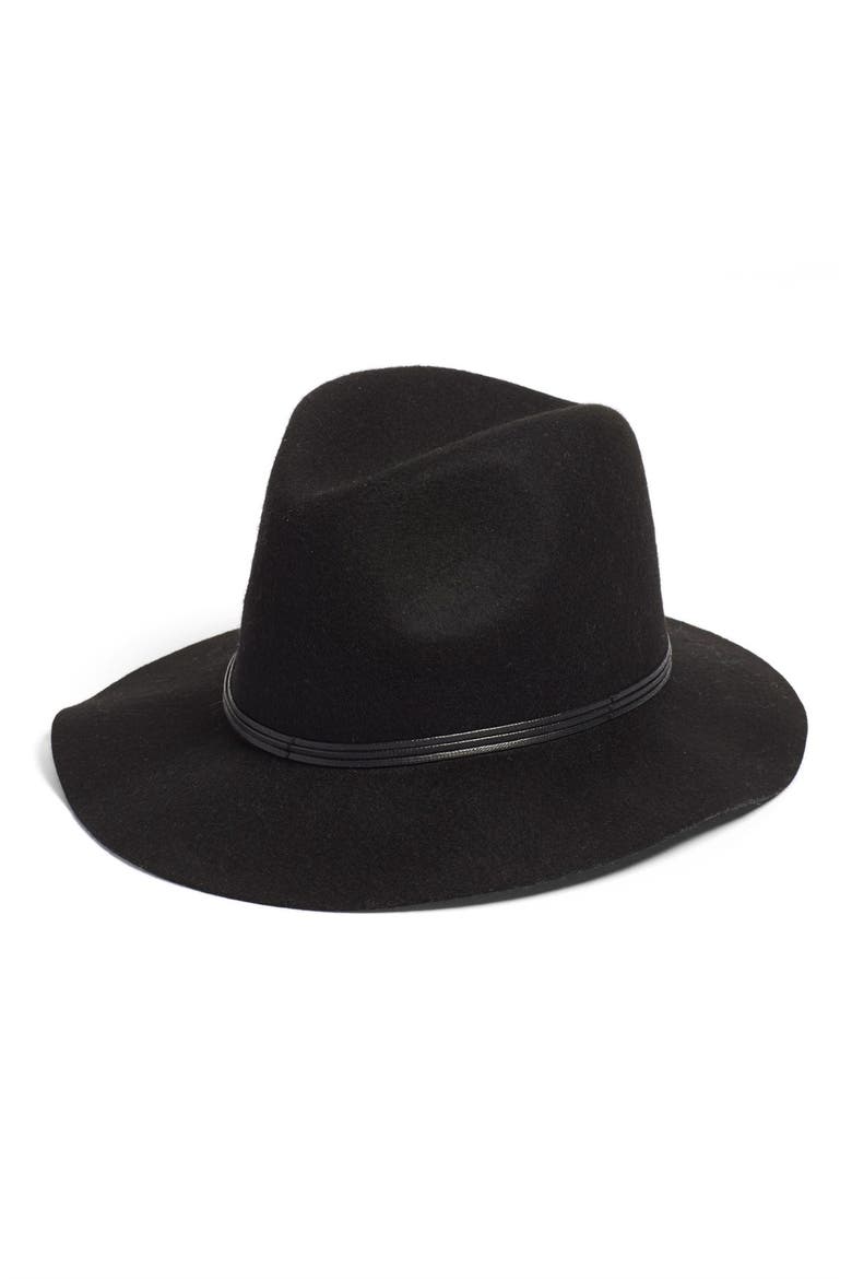 Wool Felt Panama Hat, Main, color, BLACK