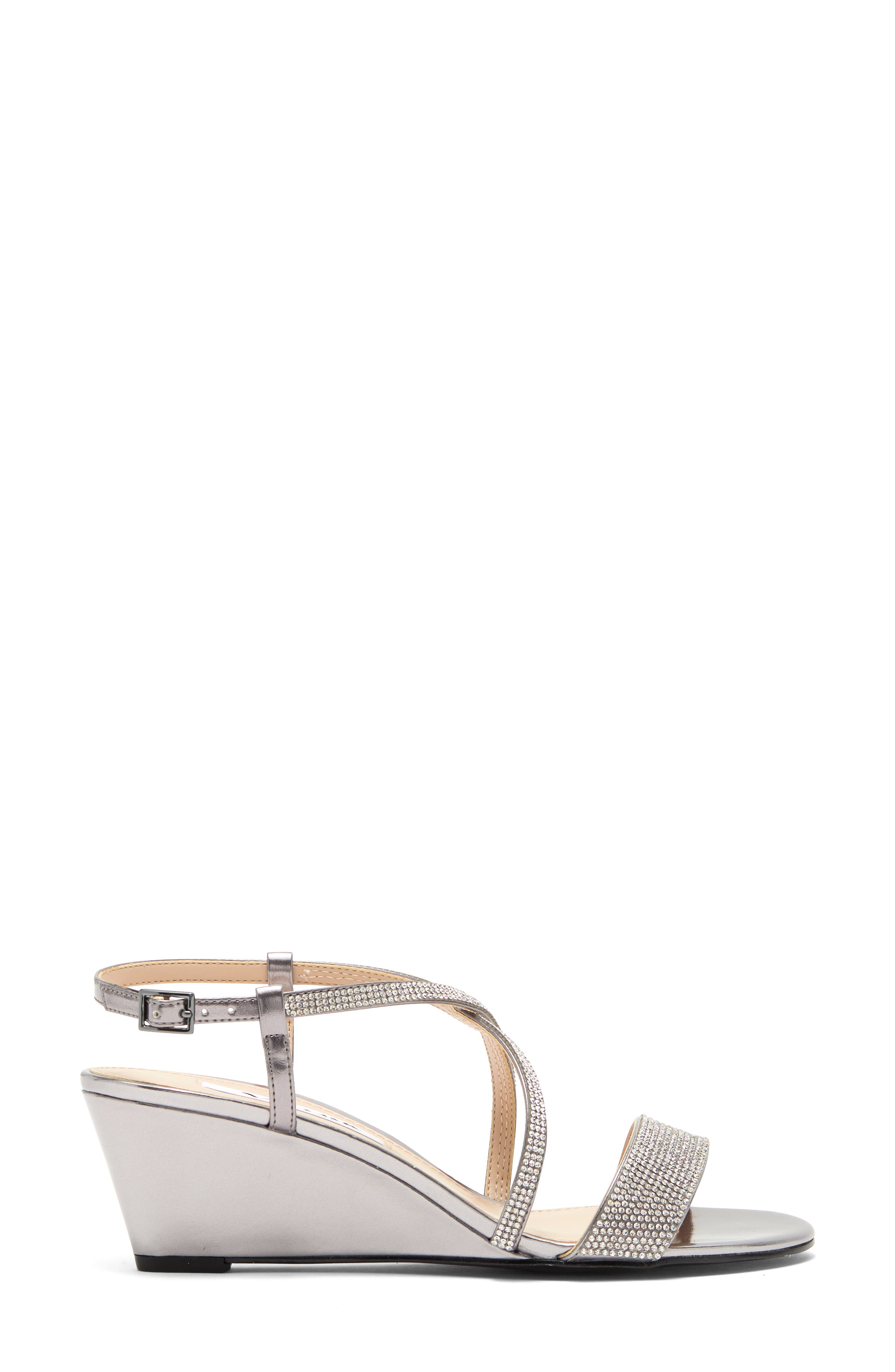 Nina Rhinestone Strappy Wedge Sandal, Alternate, color, 