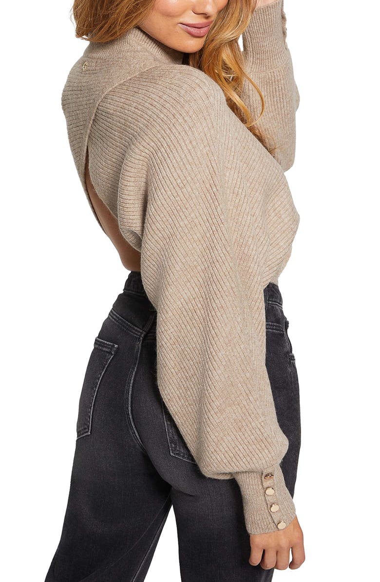 GUESS Crossback Mock Neck Sweater, Alternate, color, 