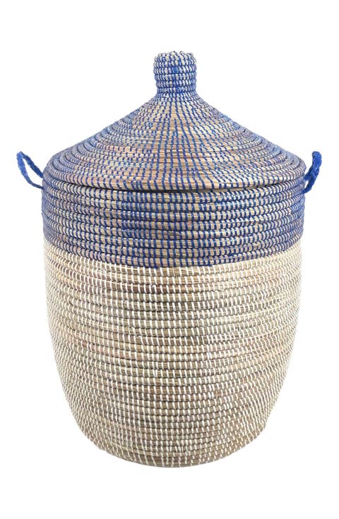 Dou Lid Storage Basket Two-Tone Medium Storage