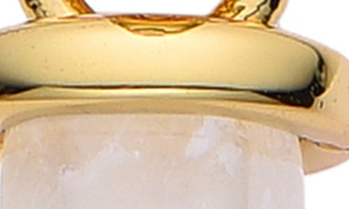 Eye Candy Los Angeles Clear Quartz Huggie Hoop Earrings