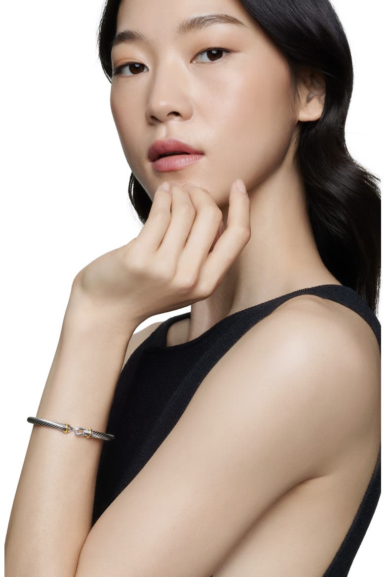 Cable Classic Buckle Bracelet with 18K Gold, 5mm, Alternate, color, TWO TONE