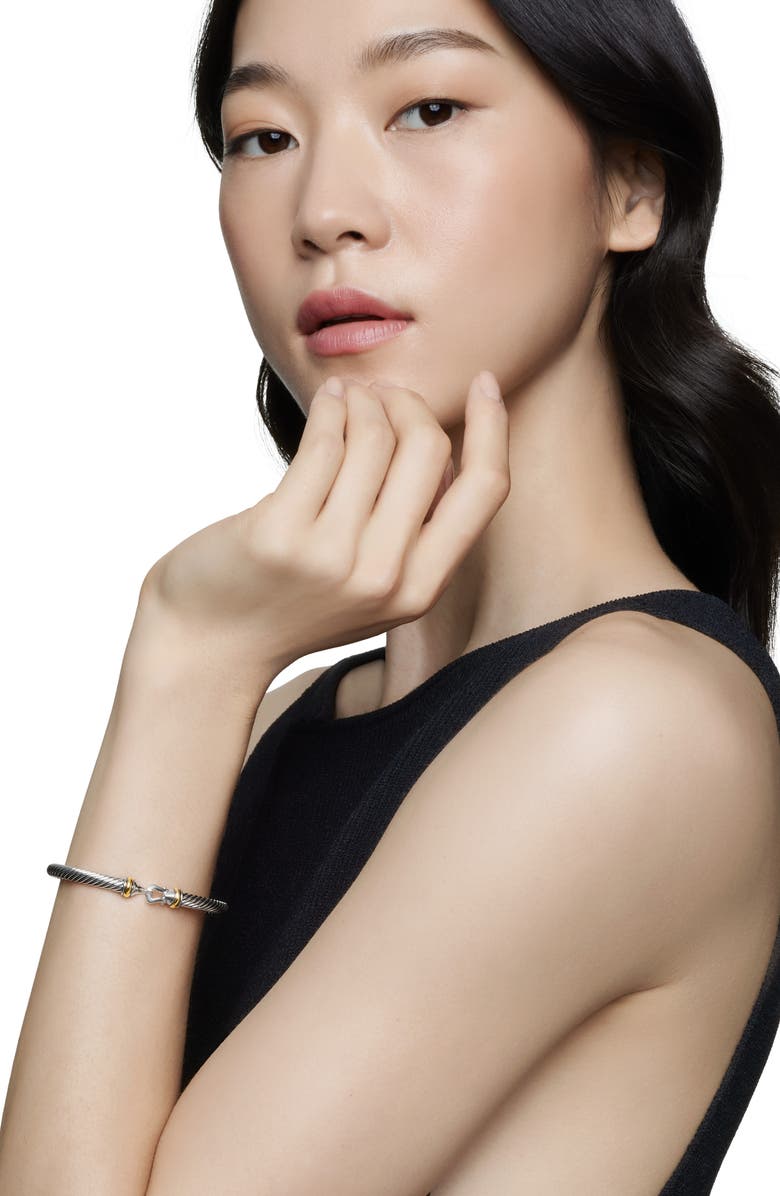 David Yurman Cable Classic Buckle Bracelet with 18K Gold, 5mm, Alternate, color, Two Tone