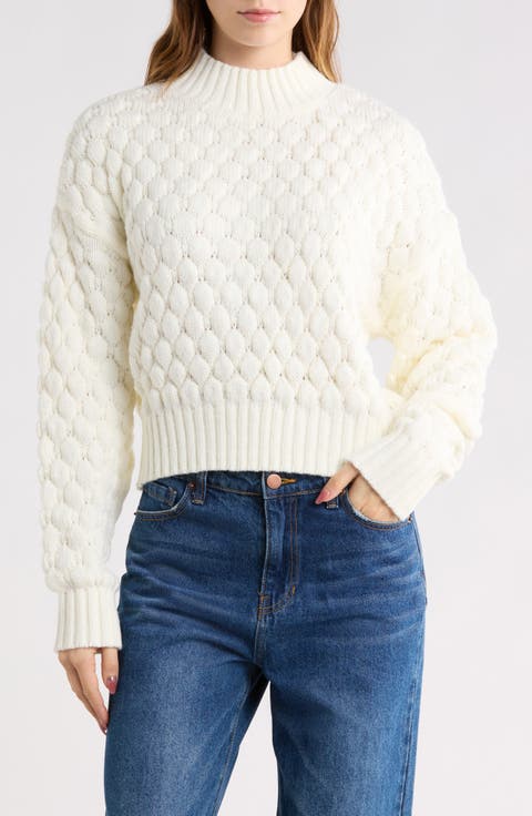Bubble Knit Crop Sweater