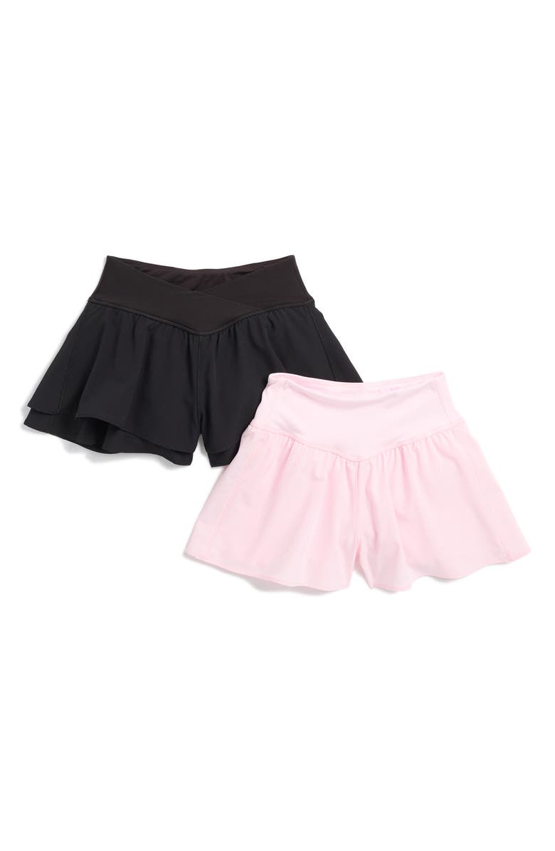 YOGALICIOUS Kids' Assorted 2-Pack Flutter Shorts, Main, color,
