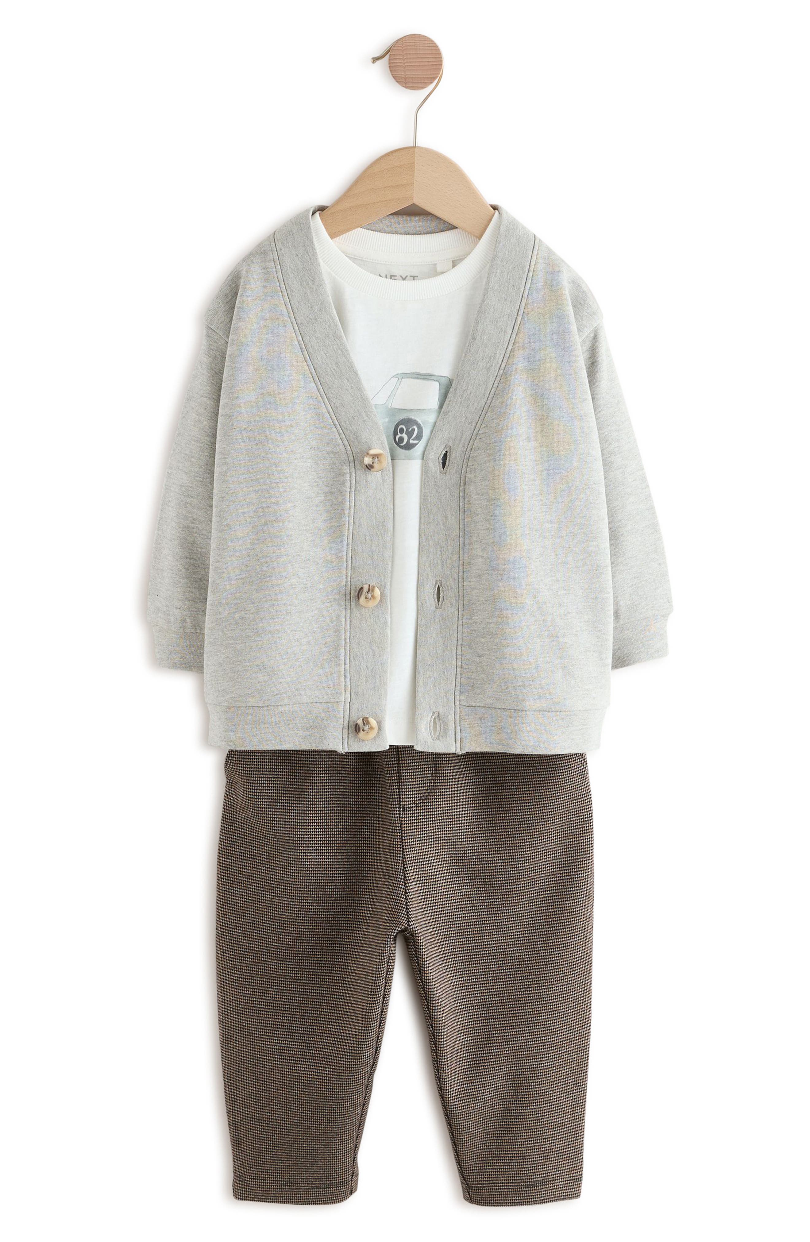 NEXT Kids' Cardigan, Top & Pants Set