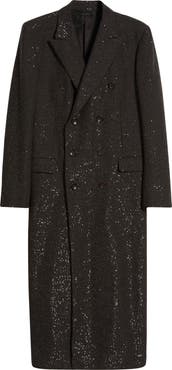TOM FORD Sequined Light Bouclé Double Breasted Topcoat