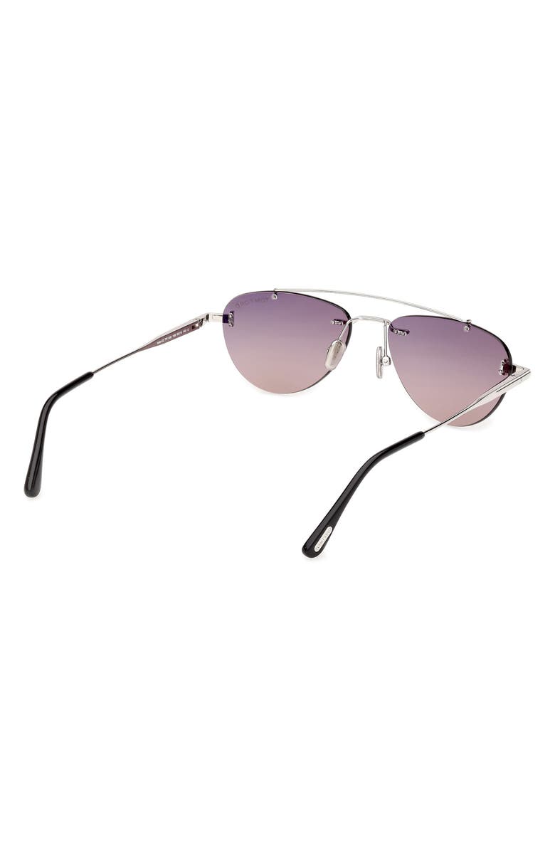 TOM FORD Astor 55mm Gradient Pilot Sunglasses, Alternate, color, Palladium / Smoke To Sand Lens