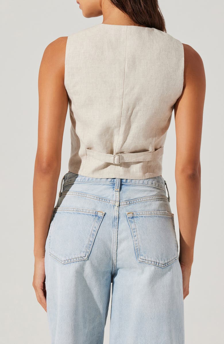 ASTR the Label Ossa Bustier Detail Linen Vest, Alternate, color,