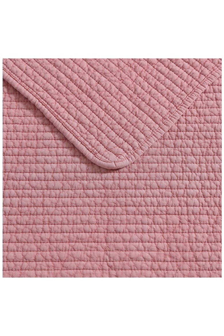 Seashore Stitch Cotton Quilt & Sham Set, Alternate, color, LIGHT / MEDIUM PINK
