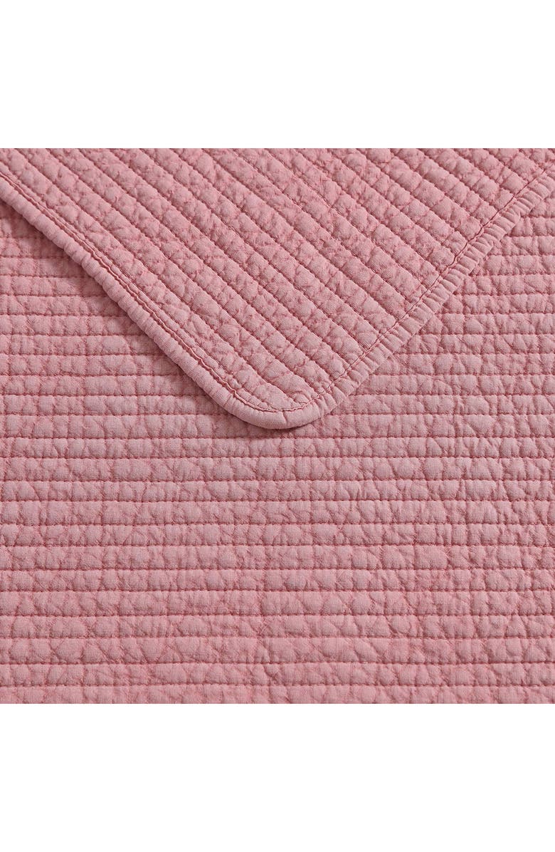 Nautica Seashore Stitch Cotton Quilt & Sham Set, Alternate, color, Light / Medium Pink