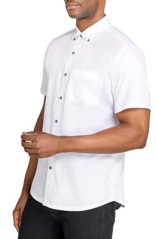 Wrk W.r.k Hudson Reworked Slim Fit Short Sleeve Button-down Shirt In White
