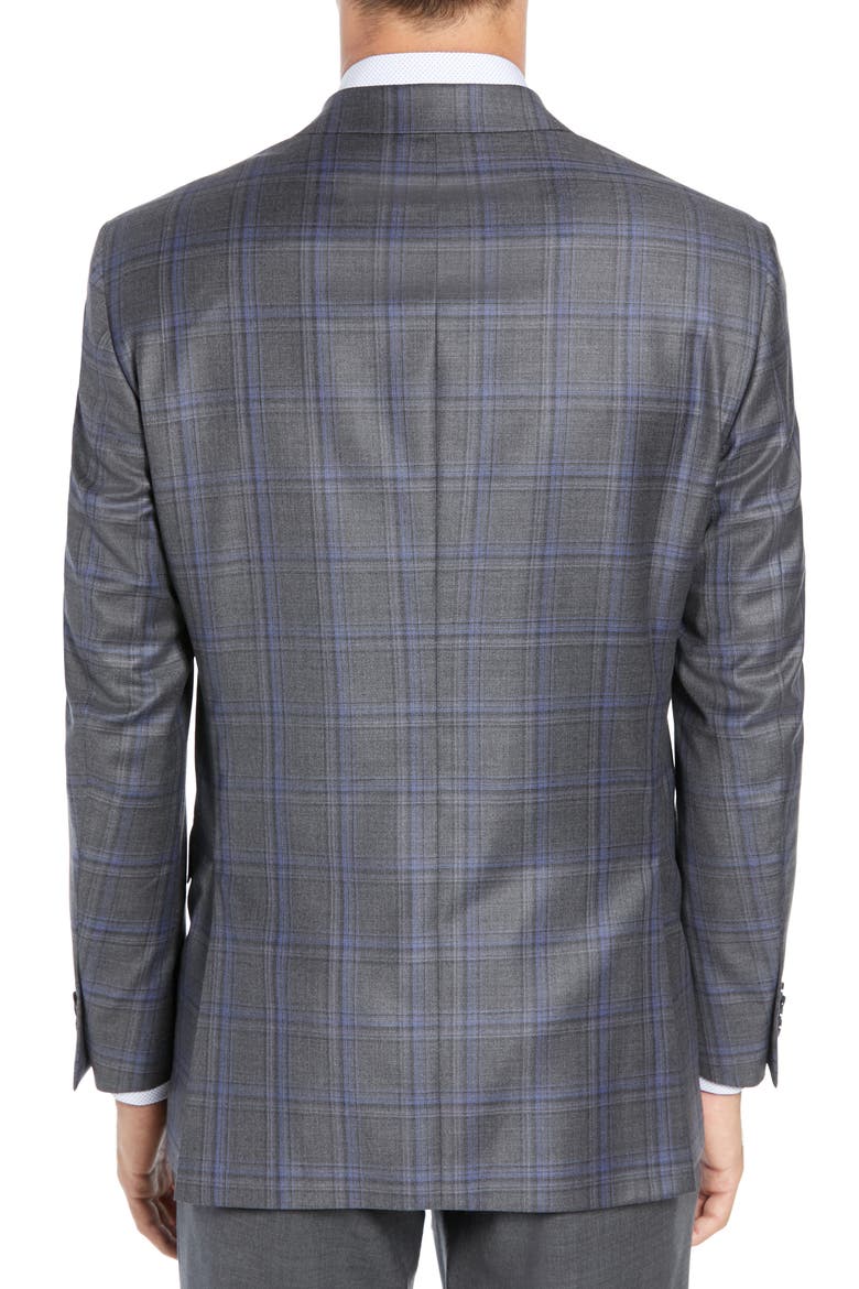 Classic Fit Grey Plaid Sport Coat, Alternate, color, GREY