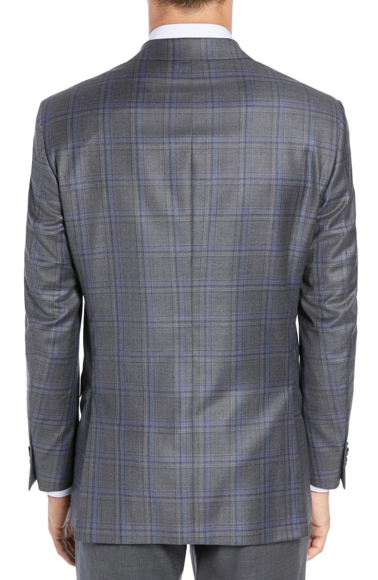 Peter Millar Classic Fit Grey Plaid Sport Coat, Alternate, color, 
