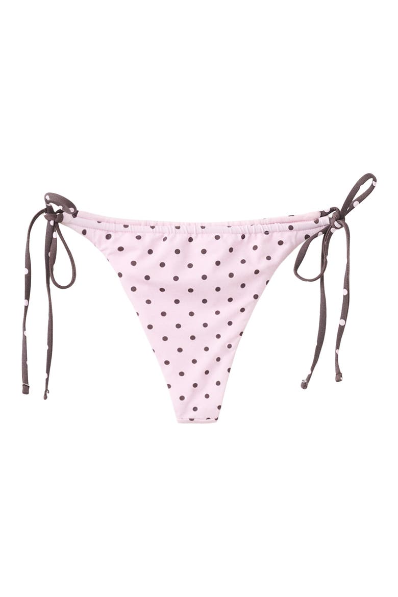 Polka Dot Brazilian Cut Bikini Bottoms, Main, color, LIGHT PINK
