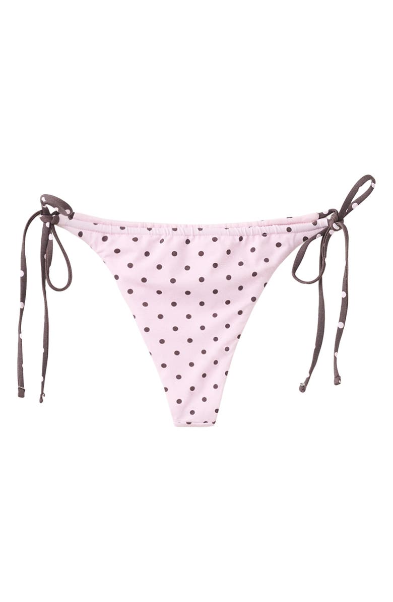 MANGO Polka Dot Brazilian Cut Bikini Bottoms, Main, color, Light Pink