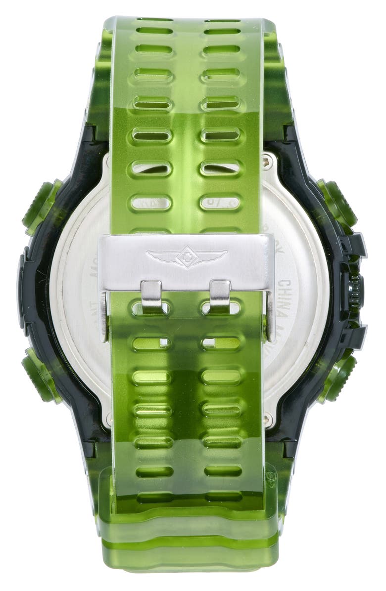INVICTA Racing Silicone Strap Watch, 52mm, Alternate, color, Black/ Green