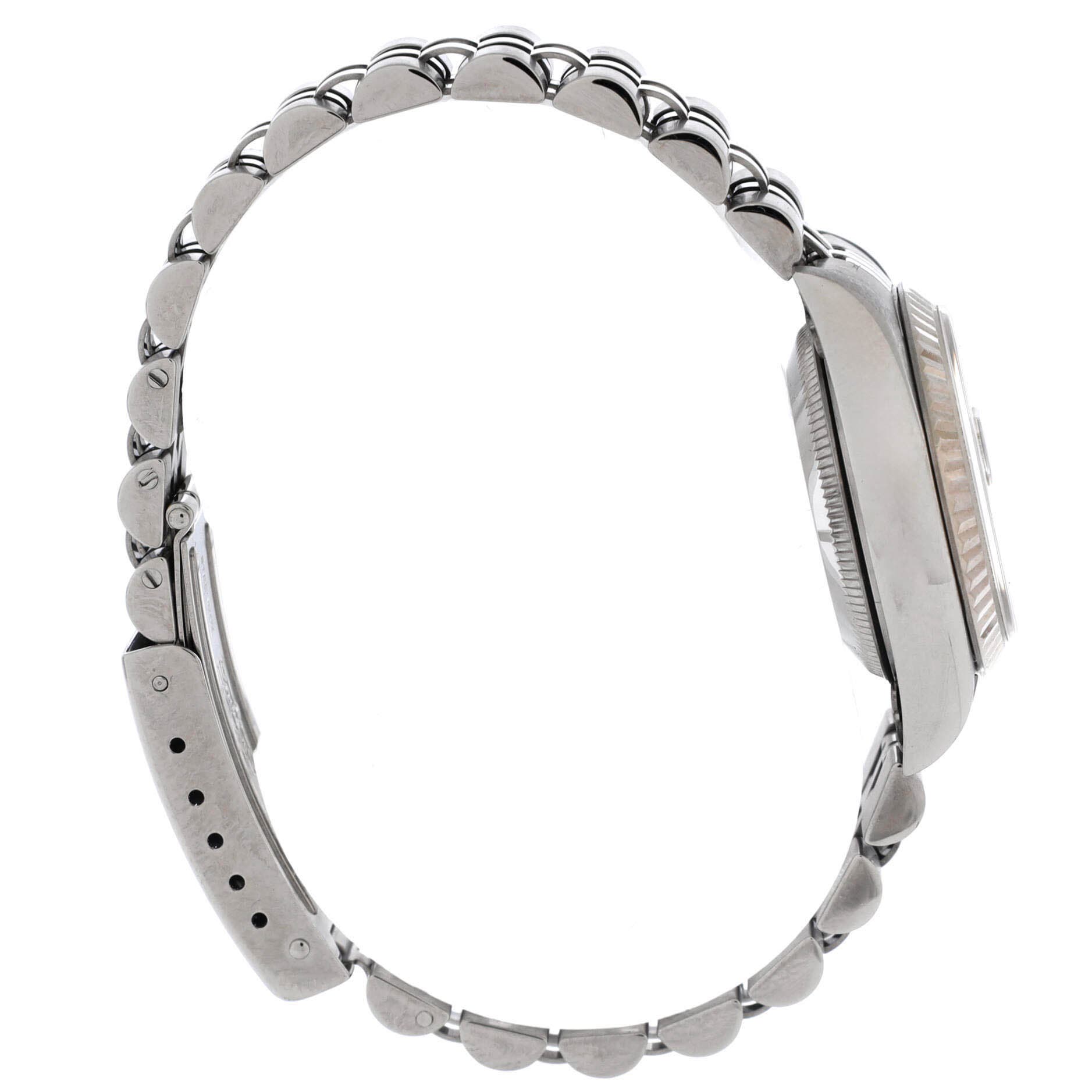 Oyster Perpetual Datejust Automatic Watch Stainless Steel and White Gold with Diamond Markers 26, Alternate, color, Metallic Silver