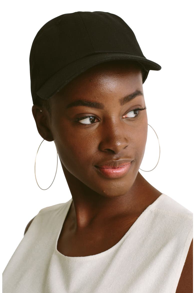 Satin Lined Baseball Cap, Alternate, color, BLACK