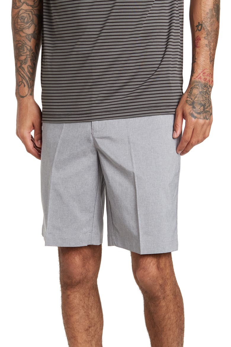 Comfort 9-Inch Heathered Shorts, Main, color, LIGHT GREY HEATHER